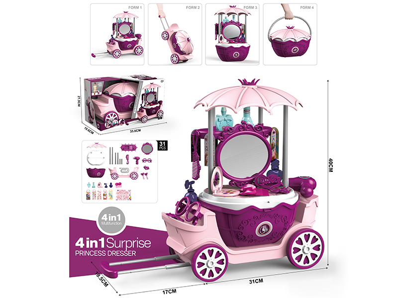 4 In 1  Multifunction Princess Dresser 31pcs