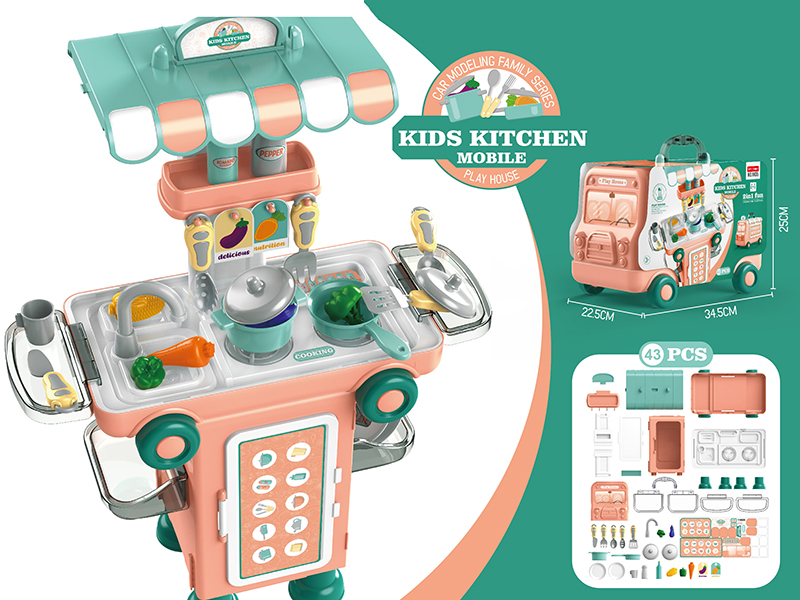 Multifunction 2 In 1 Tableware Car 43pcs