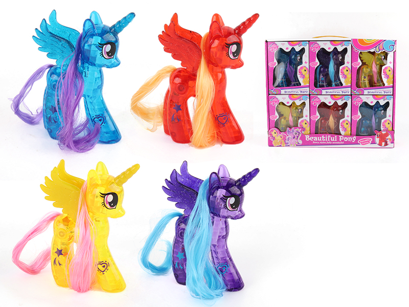 Transparent My Little Pony With Light 12PCS