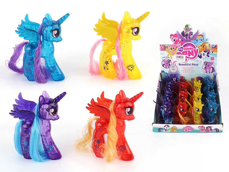 Transparent My Little Pony With Flash 12PCS