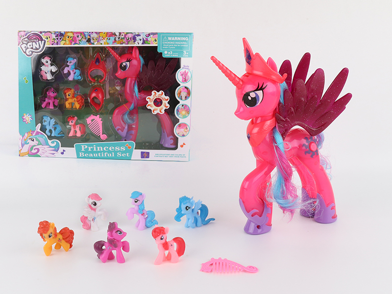 My Little Pony With  6 Small PonySet(Light And Music)