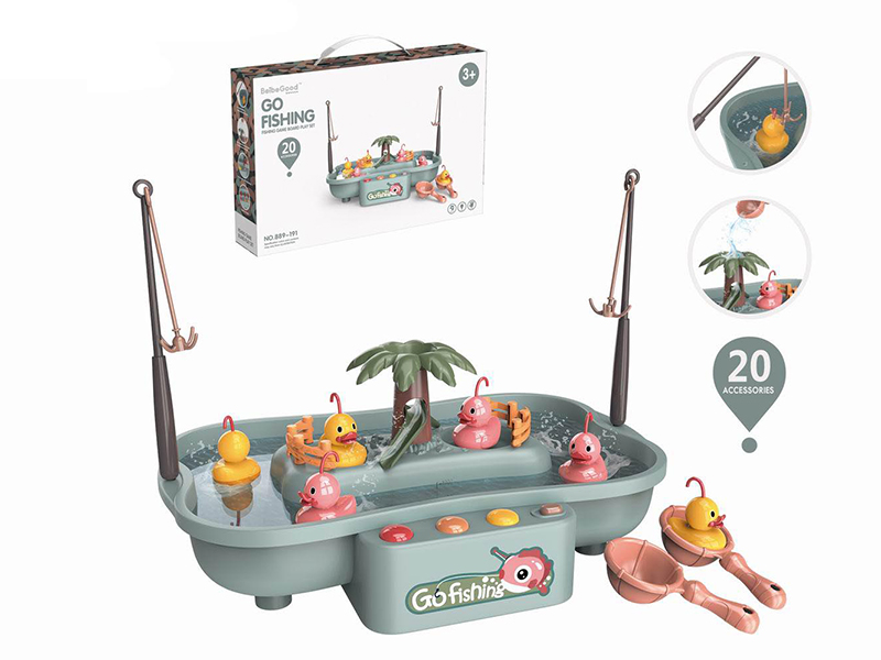 Rotating Fishing Game Set(B/O Double Color Lights 6 Nursery Rhyme)