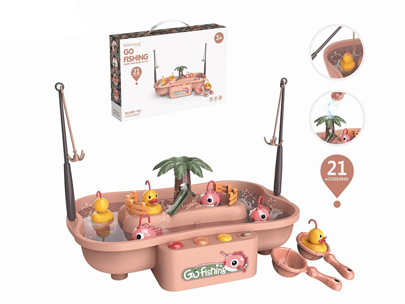 Rotating Fishing Game Set(B/O Double Color Lights 6 Nursery Rhyme)