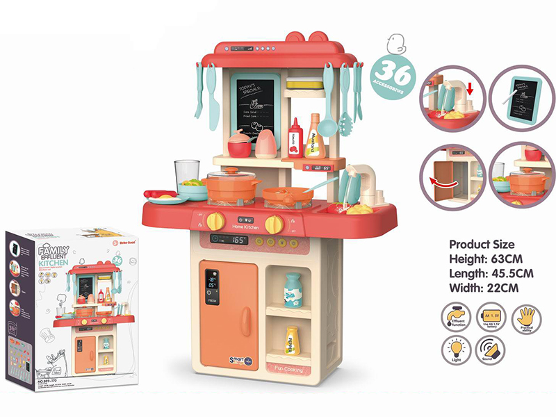 63cm Fashion Kitchen(With  Light,Effluent Function)36pcs
