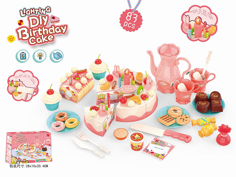 83PCS DIY Fruit Light Candle Cake Set