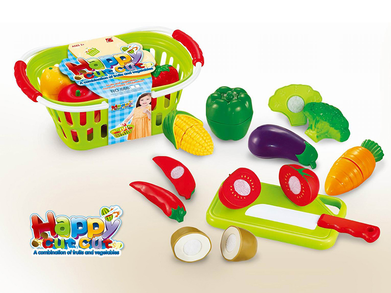 11pcs Cutting Fruits And Vegetable With Basket Set