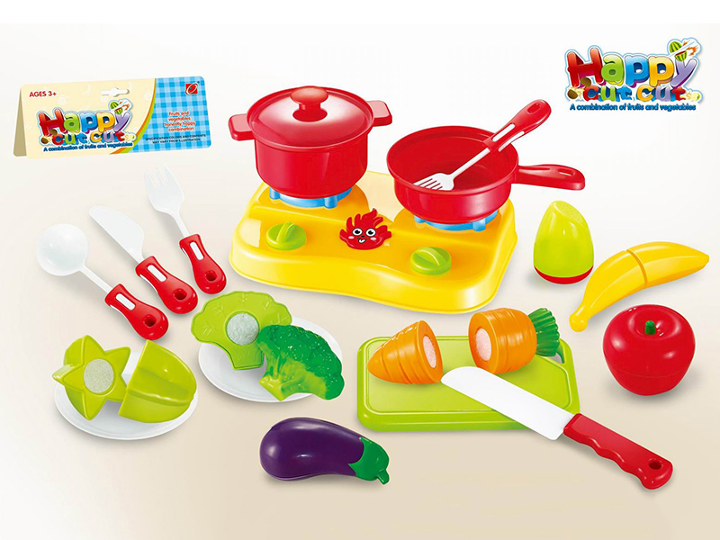 19pcs Cutting Fruits And Vegetable With Stove  Set