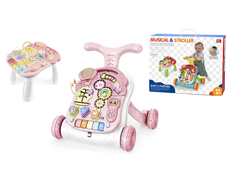 2 in 1 Learning Table Walker ( PINK COLOR)