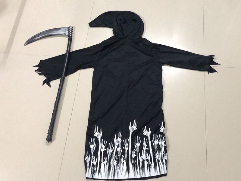 Halloween Ghost Costume With Gloves, Scythes ,With Glow-In-The-Dark Function