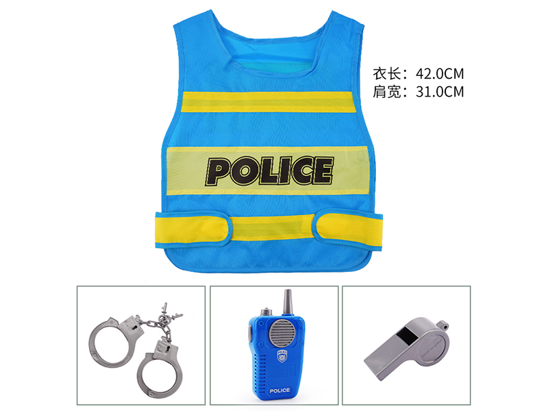 Police Vest With Handcuffs ,Music Interphone