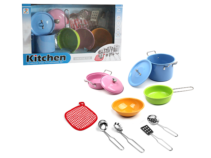 11PCS Stainless Steel Tableware( Stoving Varnish)
