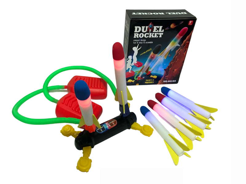 Double Pedal Air Pressure Rocket(6 Rockets With Light)