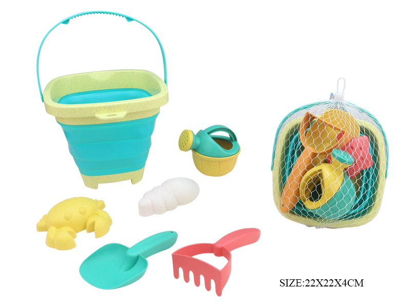 6pcs Soft Plastic Quadrate Bucket Set