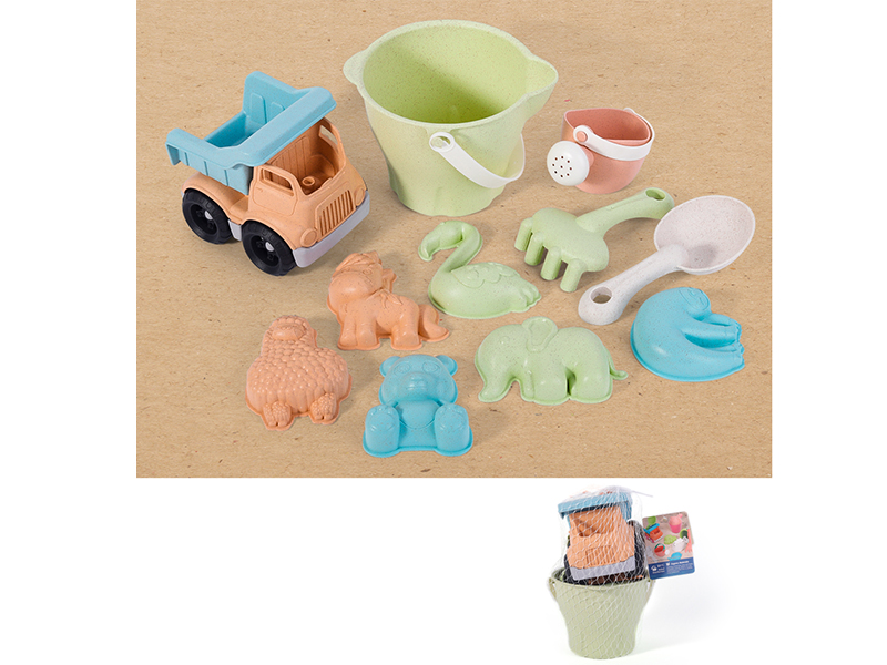 Wheat Straw Sand Bucket Set 11pcs