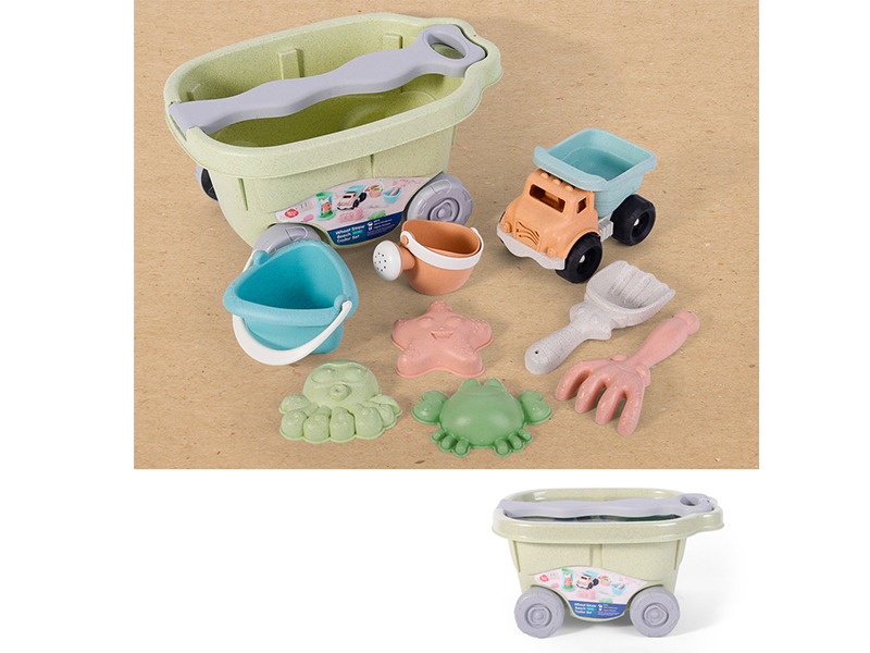 Wheat Straw Sand Bucket Set 9pcs