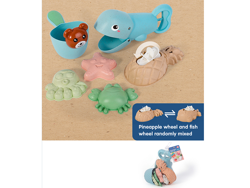 Wheat Straw Whales Clip 6PCS