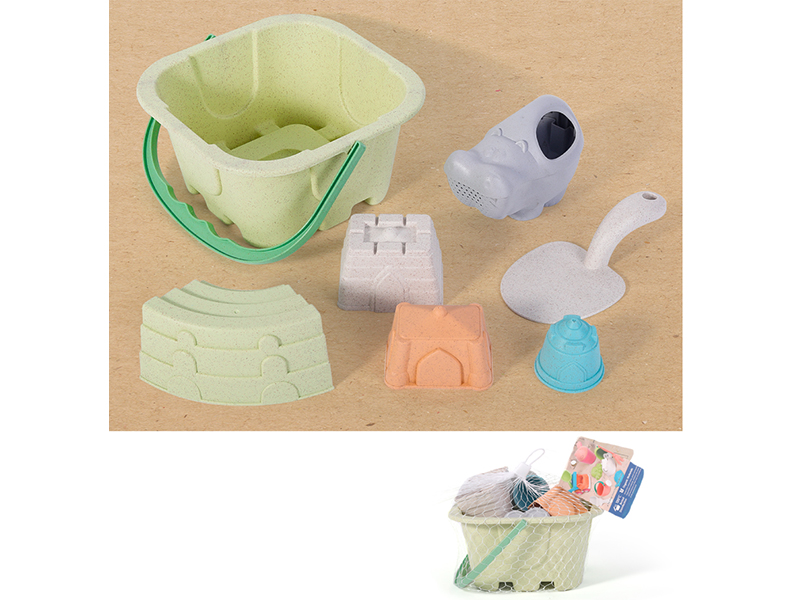 Wheat Straw Sand Bucket Set 7pcs