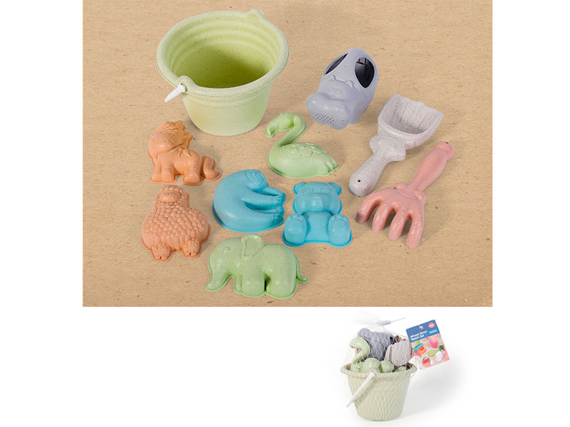 Wheat Straw Sand Bucket Set 10pcs