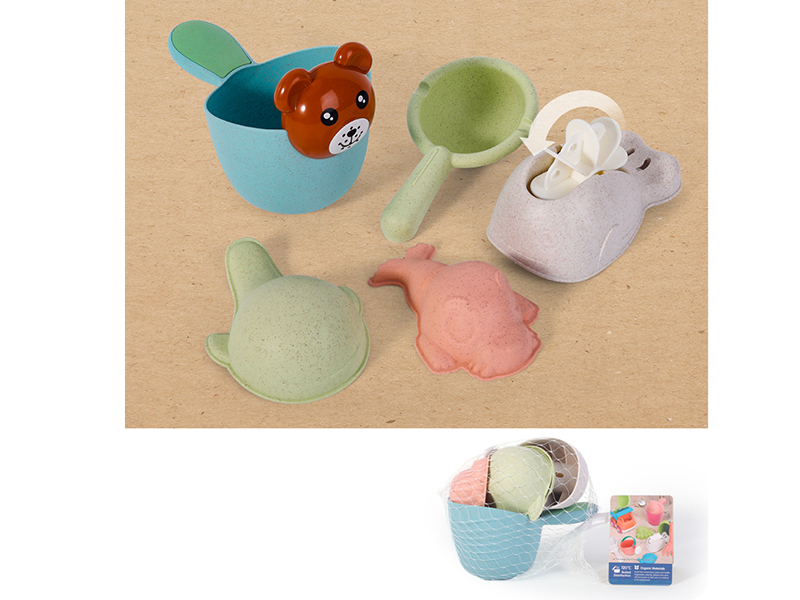 Wheat Straw Beach Water Ladle 5PCS