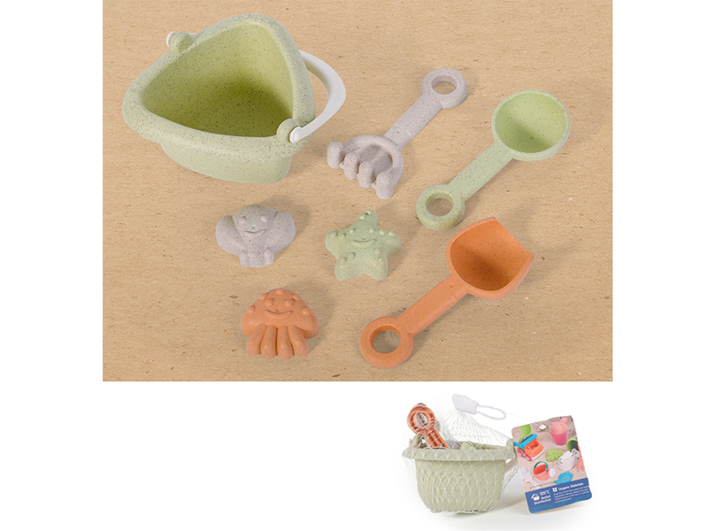 Wheat Straw Sand Bucket Set 7pcs