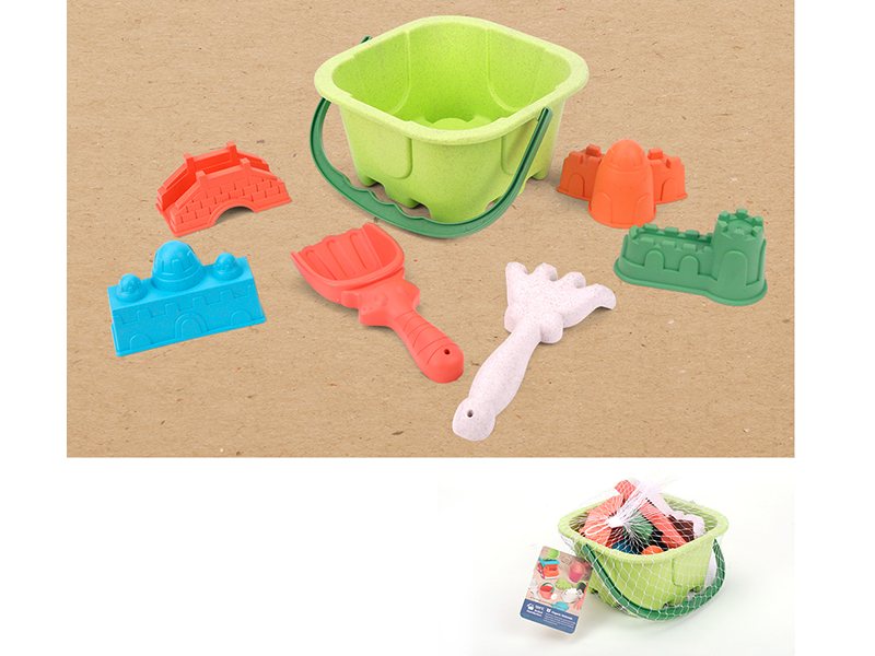Wheat Straw Sand Bucket Set 7pcs