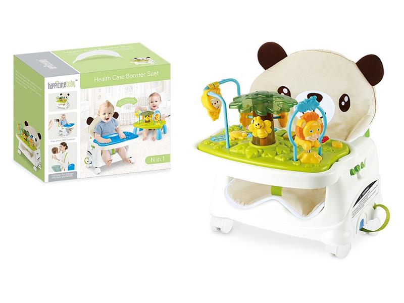 Booster Seat(With Wheels)+Piano Game Table+Bear Seat Cushion(Blue)