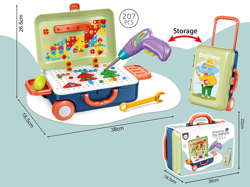 Creative Little Drill (Suitcase/Pull Rod Box Dual Use)207pcs