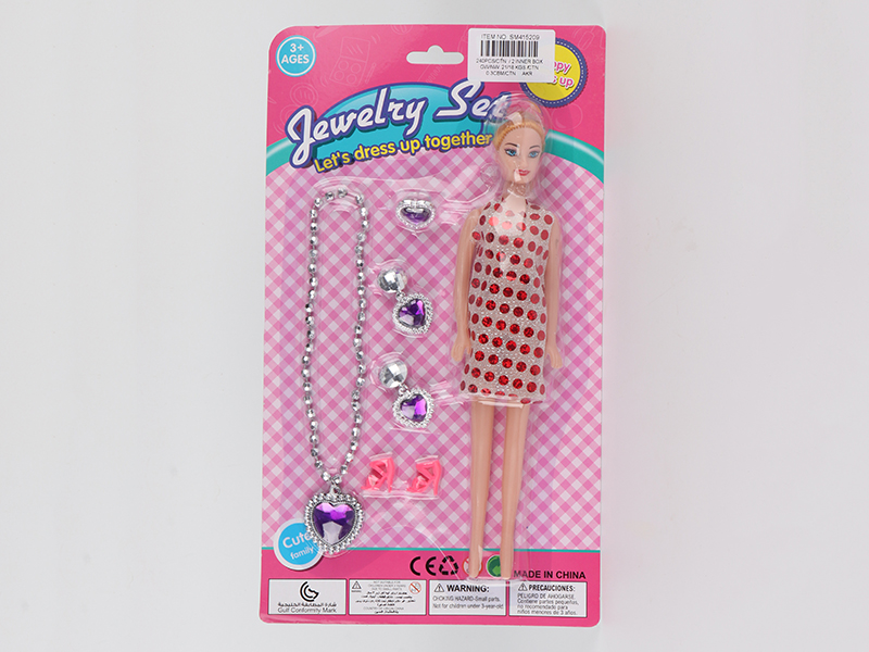 Barbie +Necklace +Ring + Earring + Shoe