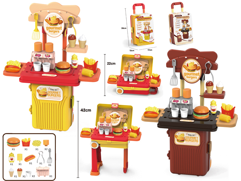 4 In 1 Suitcase Transformable Burger Shop 15pcs