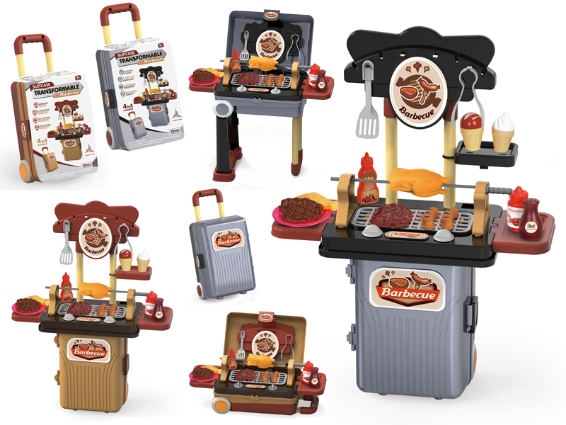 4 In 1 Suitcase Transformable Barbecue Shop 15pcs