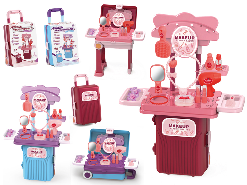 4 In 1 Suitcase Transformable Dressing Table 16pcs