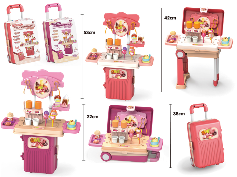 4 In 1 Suitcase Transformable Sweet Shop 19pcs
