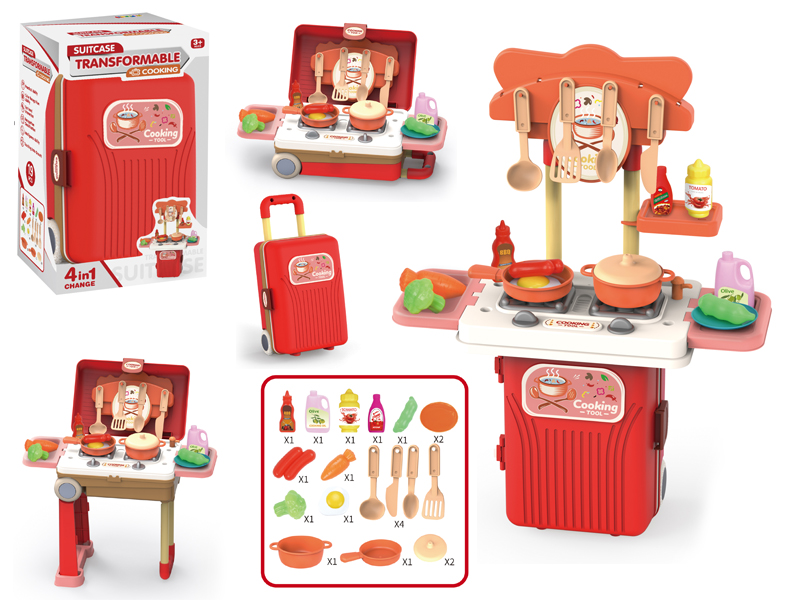 4 In 1 Suitcase Transformable Kitchen Set 19pcs