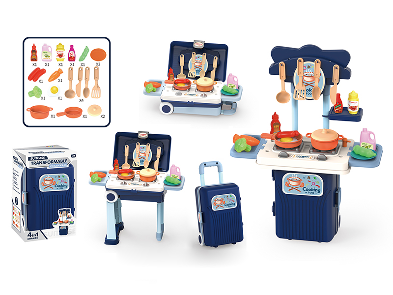 4 In 1 Suitcase Transformable Kitchen Set 19pcs