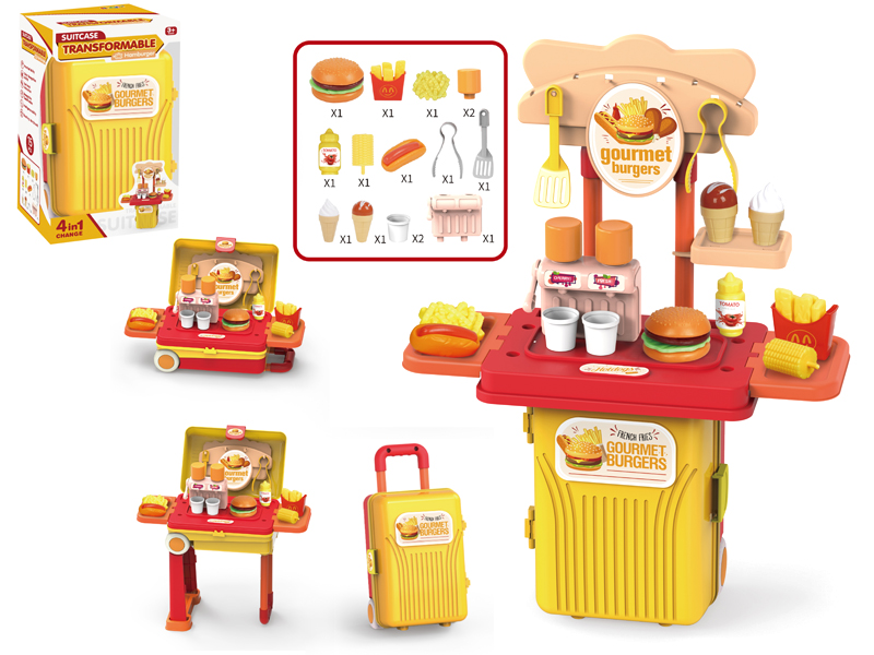 4 In 1 Suitcase Transformable Burger Shop 15pcs