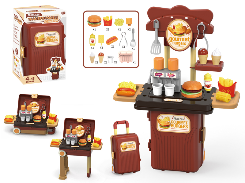4 In 1 Suitcase Transformable Burger Shop 15pcs