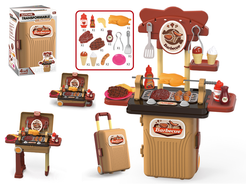 4 In 1 Suitcase Transformable Barbecue Shop 15pcs