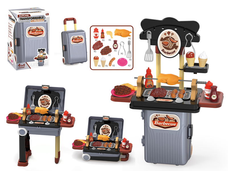 4 In 1 Suitcase Transformable Barbecue Shop 15pcs