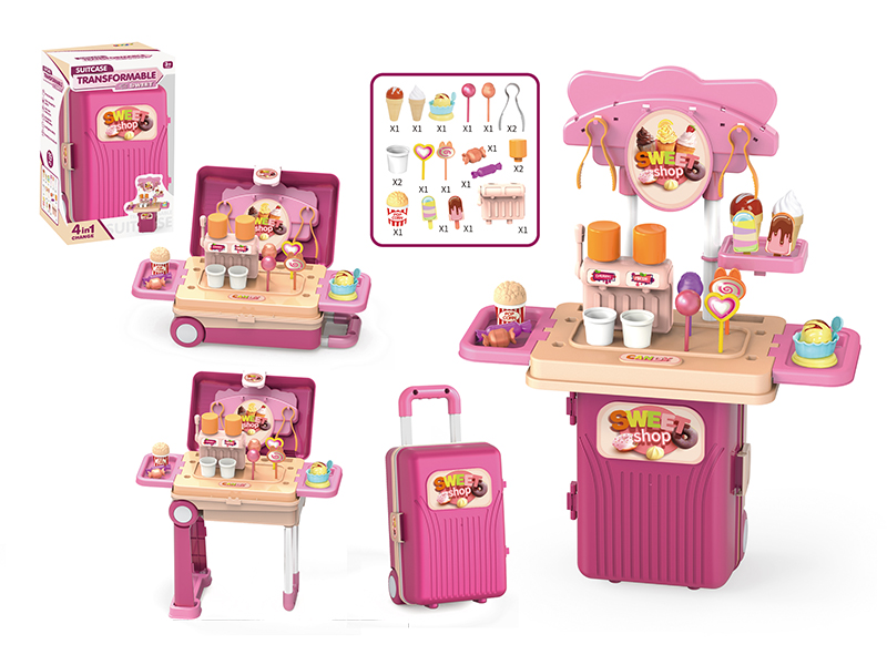 4 In 1 Suitcase Transformable Sweet Shop 19pcs