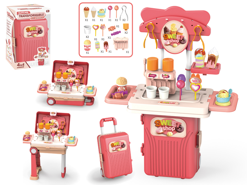 4 In 1 Suitcase Transformable Sweet Shop 19pcs