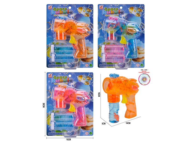 Transparent Space Automatic Bubble Gun With Light