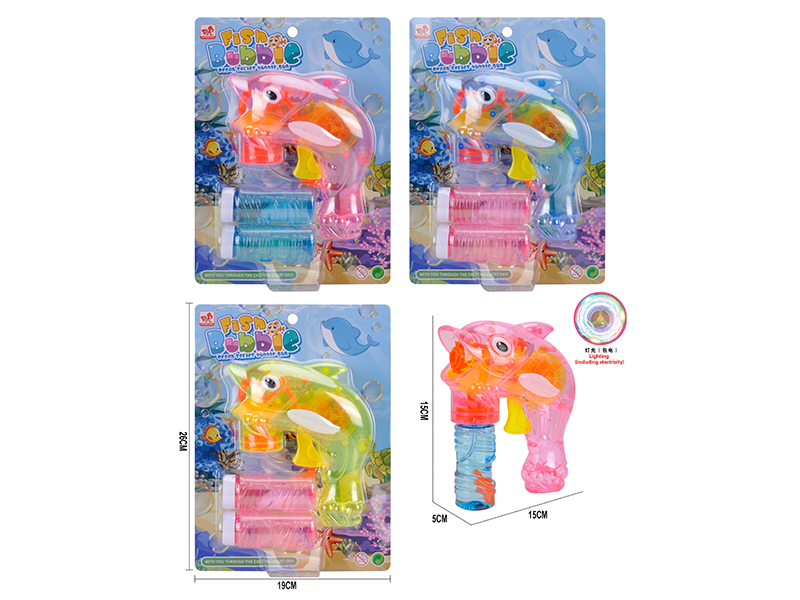 Transparent Dolphin Automatic Bubble Gun With Light
