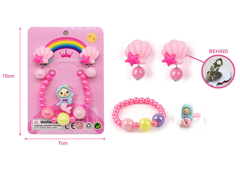 Adornment Toys-Mermaid Earclip ,Bracelet Set