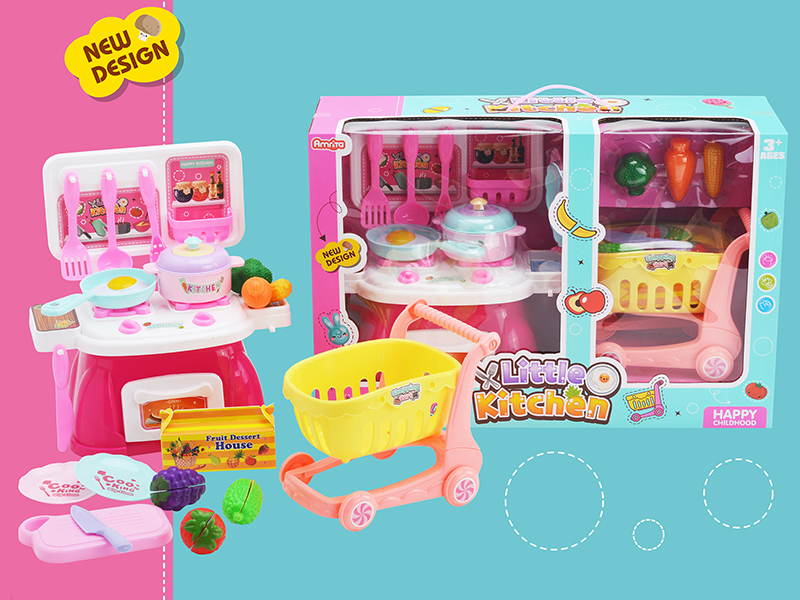 Kitchen Set With Shopping Cart