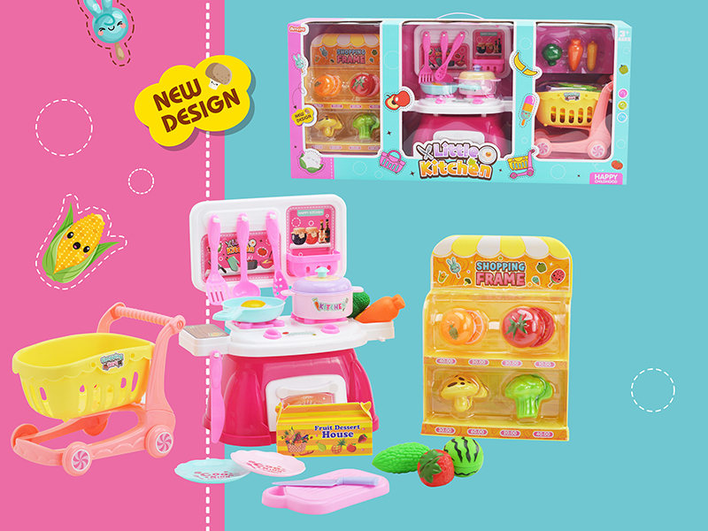 Kitchen Set With Shopping Rack Shopping Cart