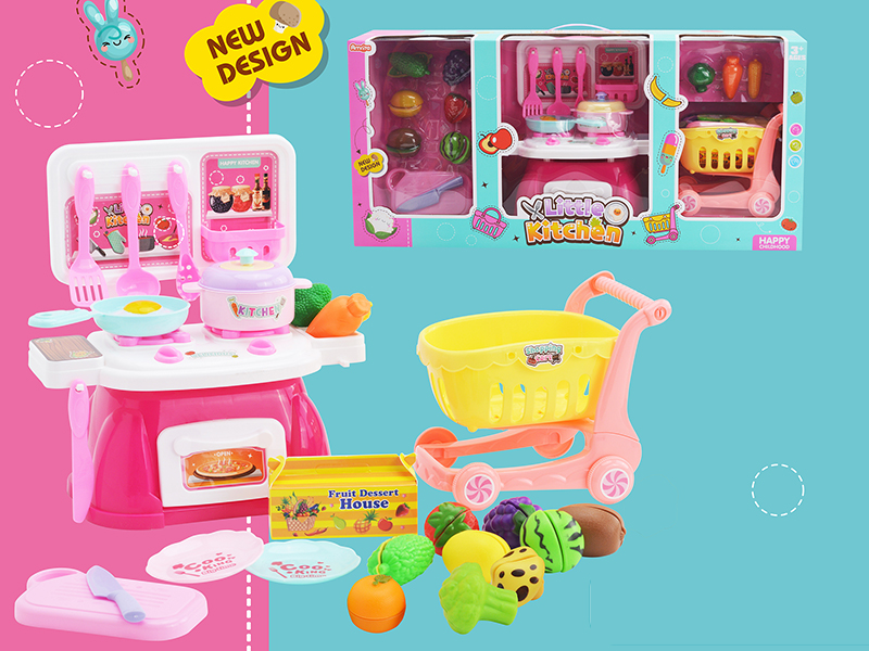 Kitchen Set With Shopping Cart,Cutting Set