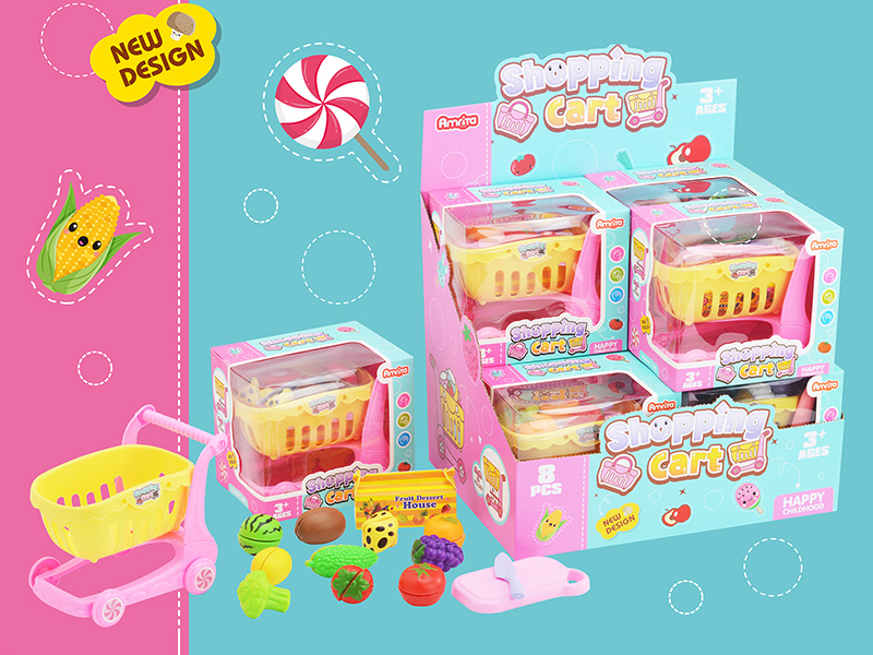 Cutting Fruits And Vegetable Set Shopping Cart 8pcs