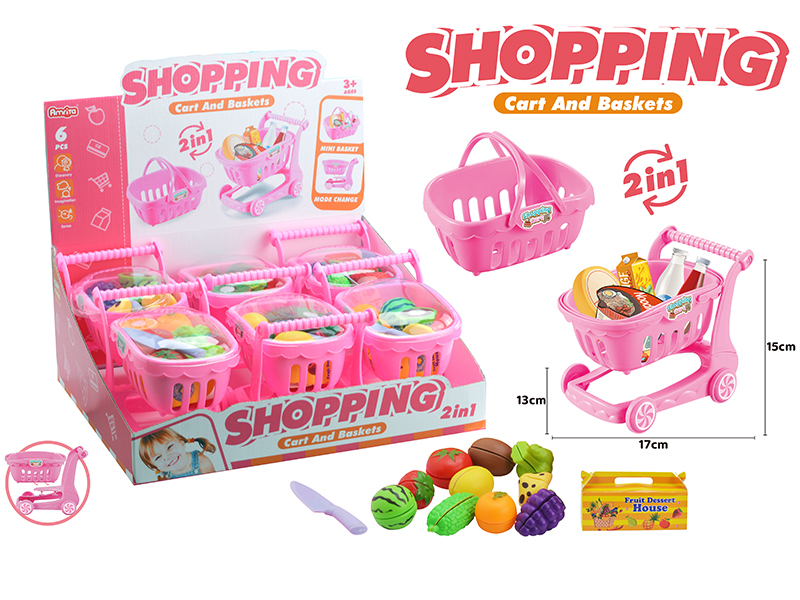 2 In 1 Shooping Cart Cutting Fruits And Vegetable Set