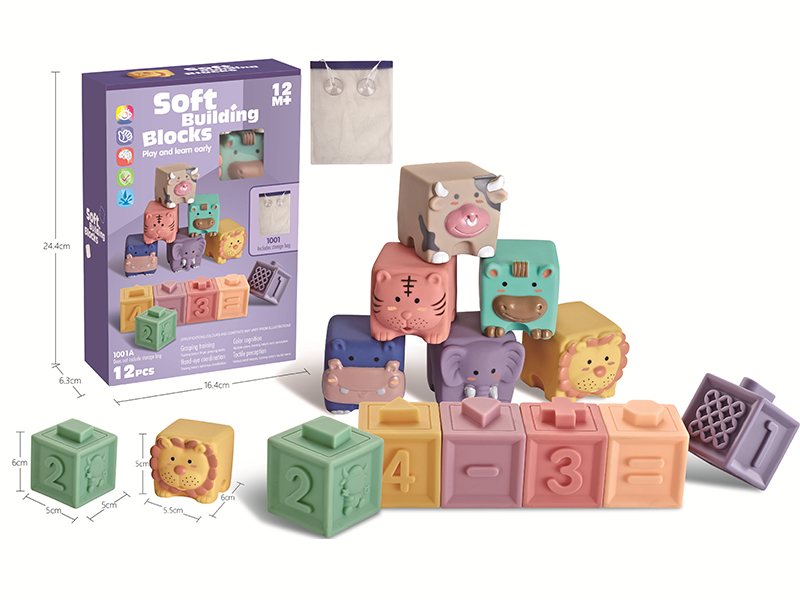 Soft Plastic Animal Number Building Blocks