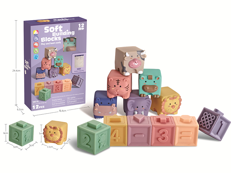 Soft Plastic Animal Number Building Blocks